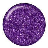 ibd Flash Gel Prism swatch, vibrant purple glitter gel polish with multidimensional shimmer effect.